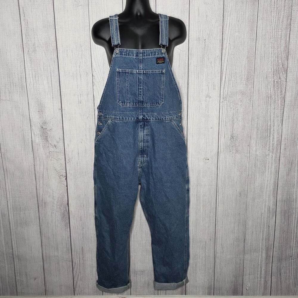 Levi's Mens Loose Workwear Denim Overalls Carpenter Bib Dungaree, size Large